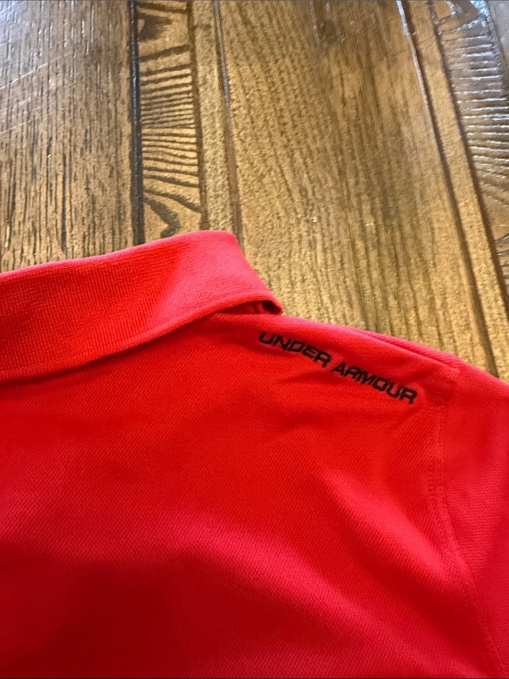 Under Armour Boys Bright Red Polo with Black Logo